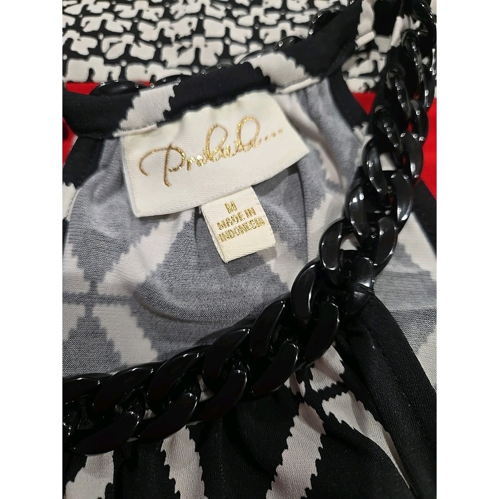 Black,white,red Summer Sun Dress, Coverup Size Medium Prelude Brand - Picture 9 of 12